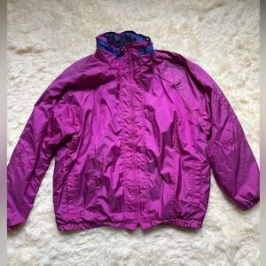 Vintage Pacific Trail Magenta Windbreaker Fleece Lined Jacket M